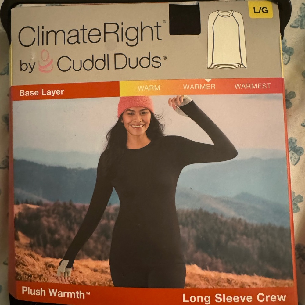 New Set of 2 ClimateRight by CuddlDuds Long Sleeve Crew